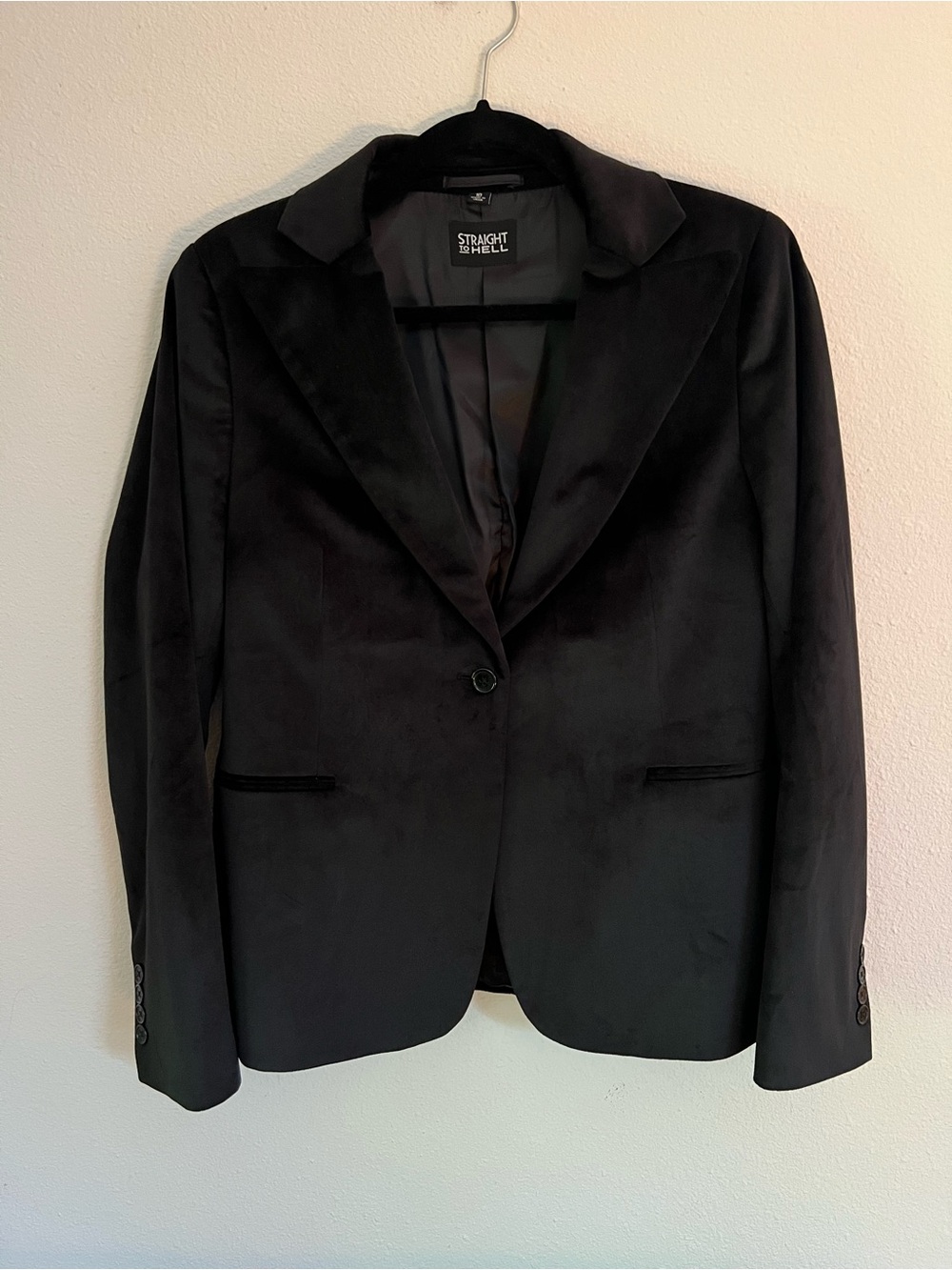 NWOT Rare Straight To Hell Velvet Blazer